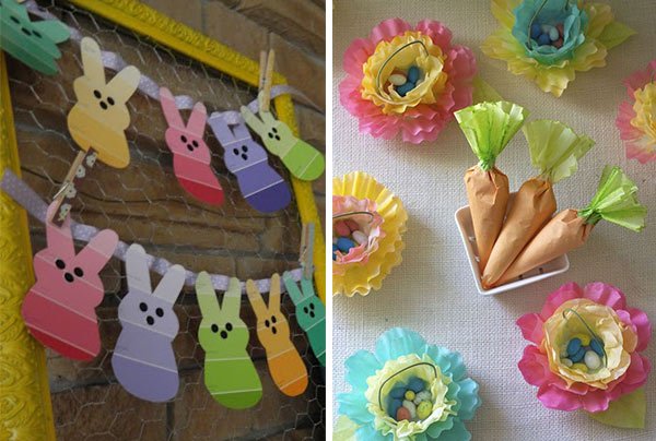 Coelhinhos de Demonstrador de tinta e decoração de mesa