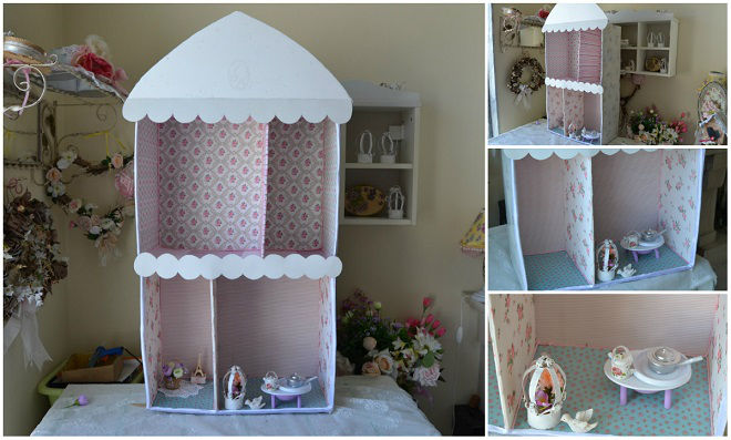 casinha de boneca feita de papelão