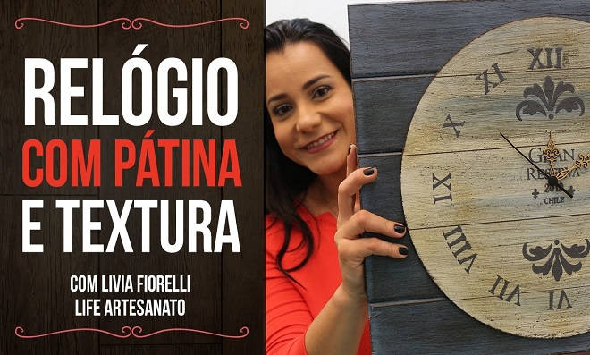 Hora da arte! Relógio com pátina e textura Hora da arte! Relógio com pátina e textura