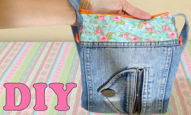 Aprenda como fazer uma bolsa de calça jeans reciclada