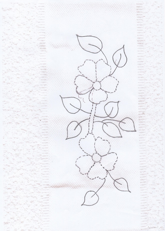 Molde toalha de lavabo florida