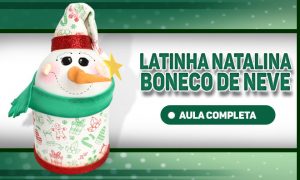 Lata natalina decorada com EVA - Boneco de neve - Destaque