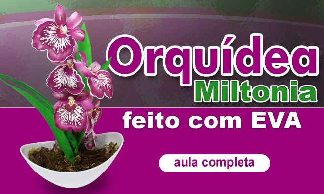 Orquídea Miltonia em EVA feita com stencil - Destaque