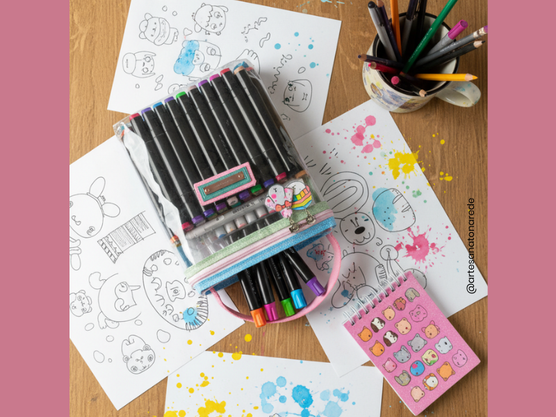 Estojo de Canetinhas para pintar os livros de colorir "Boobie Goods"