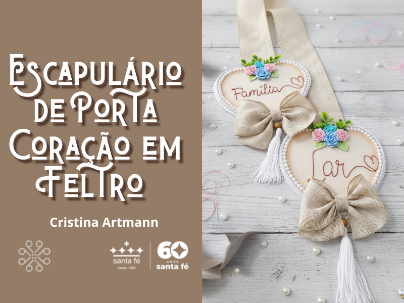 Escapulário de Porta Coração em Feltro, Cristina Artmann