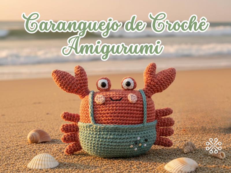 Caranguejo de Crochê Amigurumi, As Malhas do Rocher