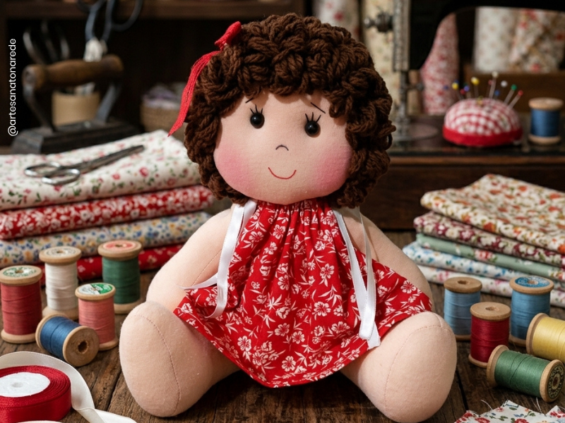 Boneca bebê articulada artesanal