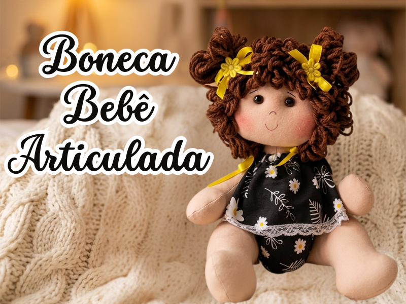 Boneca Bebê Articulada em Tecido, Bonequinhas Delicadas