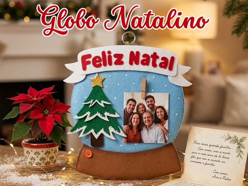 Globo Natalino em Feltro – Passo a Passo com Molde Grátis | Artes do Lito