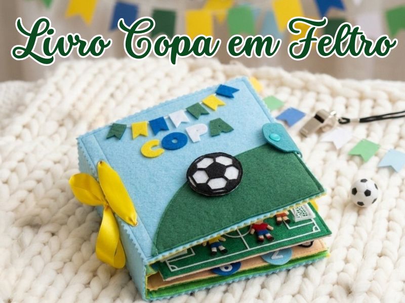 Livro da Copa em Feltro – Passo a Passo com Molde Grátis | Jessica Fens