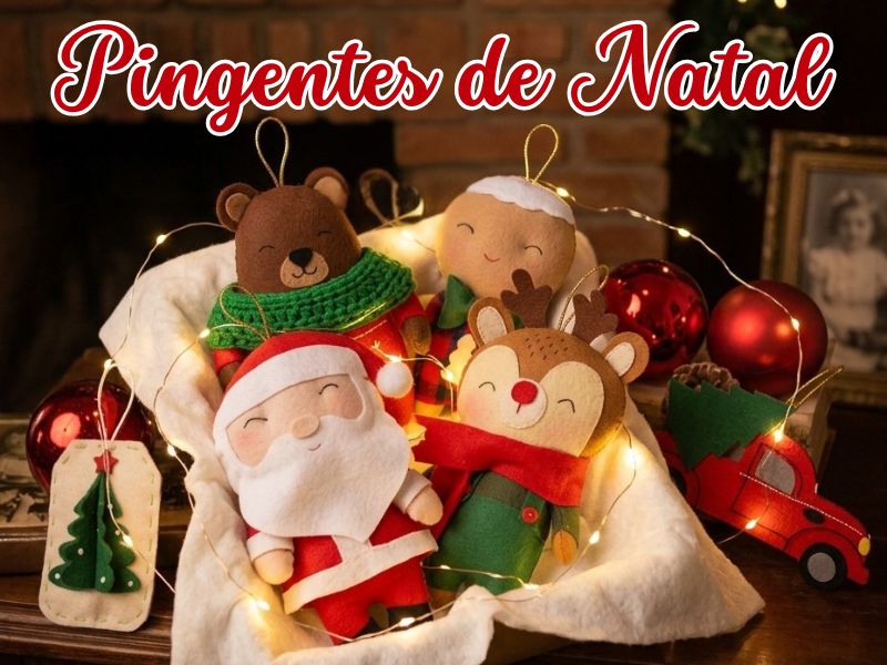 Pingentes de Natal em Feltro – Passo a Passo com Molde Grátis | _carolinasatelie