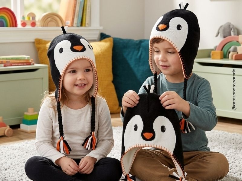 Touca de Pinguin infantil