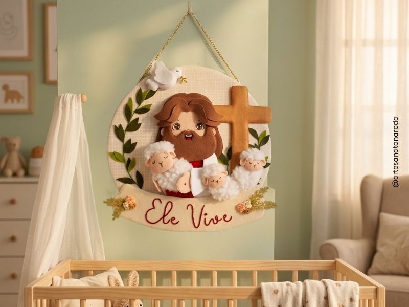 Guirlanda Páscoa Cristã para decoração