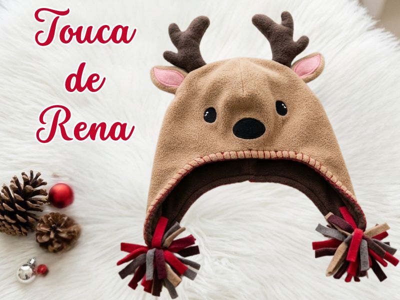 Touca de Rena – Passo a Passo com Molde Grátis