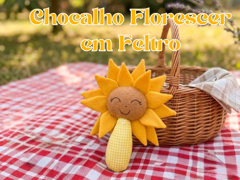 Chocalho Florescer em Feltro: com aula e molde gratuito | Maria de Fátima