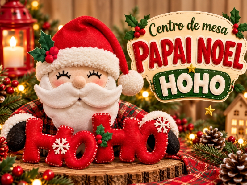 Centro de Mesa Papai Noel Ho Ho: para a decoração de Natal