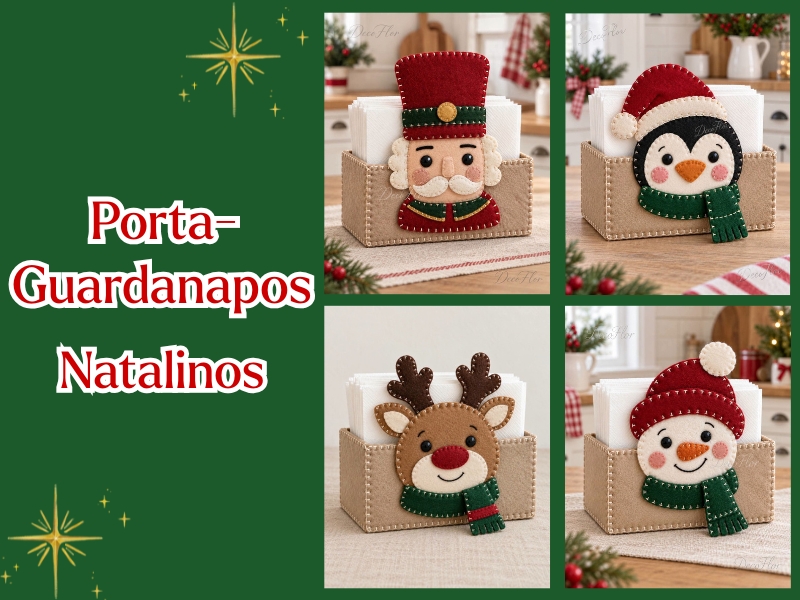 Porta-Guardanapos Natalinos: com molde gratuito