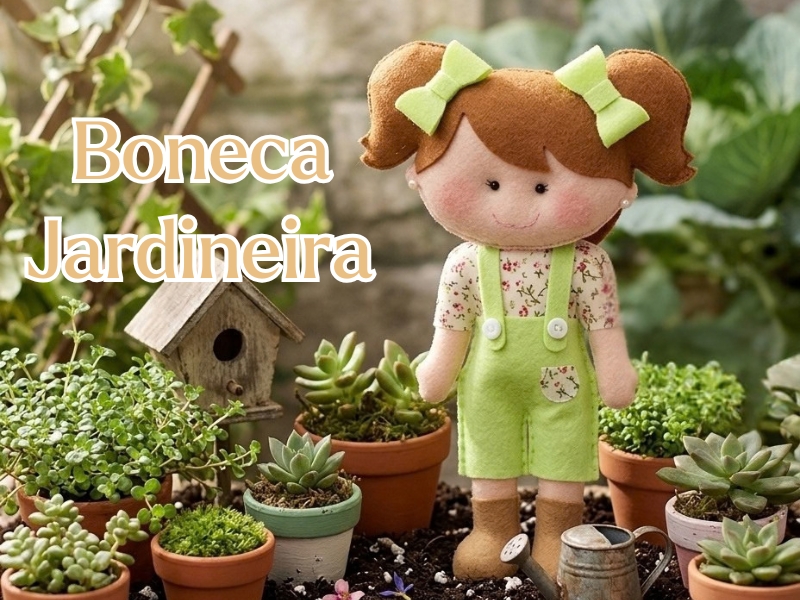 Boneca Jardineira: uma peça artesanal com molde gratuito