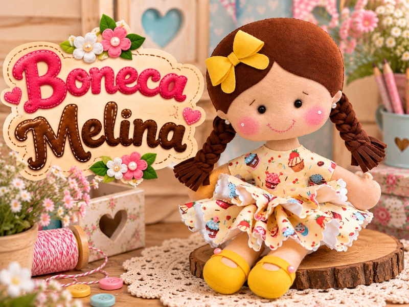 Boneca Melina: uma boneca artesanal com molde gratuito