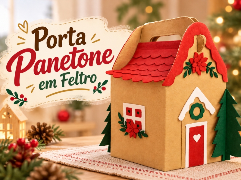 Porta Panetone em Feltro: com molde gratuito | Lana Alves